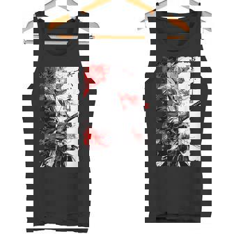 日本のクモユリ 侍 猫 グランジ 浮世絵 アニメアート タンクトップ - Kawaiitshirt