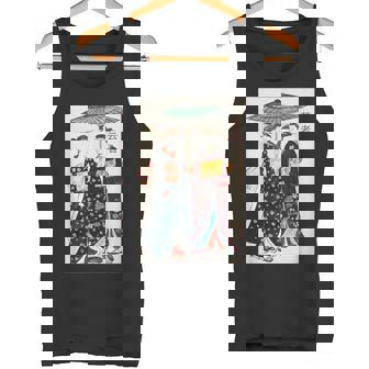 日本の伝統芸者 絵画 アート 水彩 お土産 タンクトップ - Kawaiitshirt