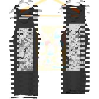 日本の猫 歌川国芳 流行猫の曲鞠 ヴィンテージ浮世絵 芸術の美的 日本の伝統美術 タンクトップ - Kawaiitshirt