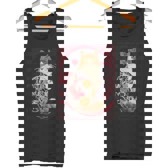 日本の鯉タトゥー猫アート美的ヴィンテージライジングサン タンクトップ - Kawaiitshirt