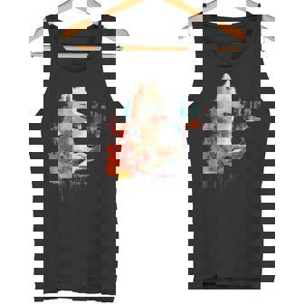 日本スピッツ 犬 モチーフ ペット 幾何学 日本スピッツ タンクトップ - Kawaiitshirt