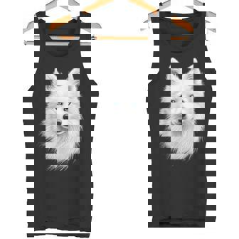 日本スピッツ 犬 モチーフ ペットアート 青い目 日本スピッツ タンクトップ - Kawaiitshirt