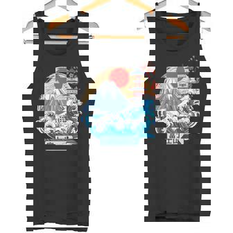 日本山 富士 大波 神奈川 日本 ヴィンテージアート タンクトップ - Kawaiitshirt