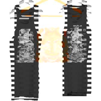 日本美術 ラーメン 猫 忍者 浮世絵 アニメ風 侍猫 タンクトップ - Kawaiitshirt