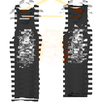 日本美術 猫 忍者 浮世絵 アニメ風 侍猫 タンクトップ - Kawaiitshirt