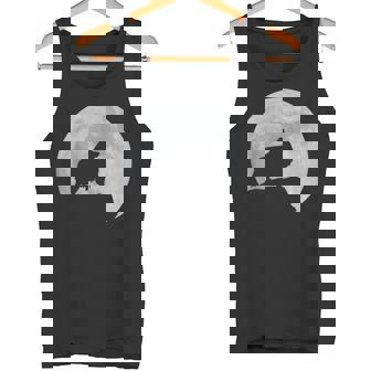 月と犬のシルエット シェルティーシェットランドシープドッグ タンクトップ - Kawaiitshirt