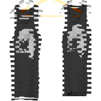 月と犬のシルエット ポンポメラニアン タンクトップ - Kawaiitshirt