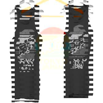 東京ジャパン 漢字 円形 レトロ サンセット タンクトップ - Kawaiitshirt