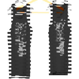 柴犬 ギターを弾く ロックミュージック 犬好き タンクトップ - Kawaiitshirt