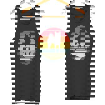 柴犬 シルエット レトロ ヴィンテージ 犬 オーナー レディース メンズ タンクトップ - Kawaiitshirt