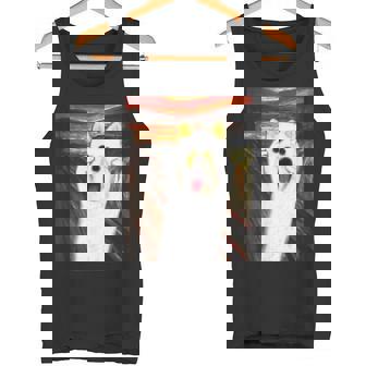 柴犬 面白いtシャツ 犬 ムンクの叫び かわいい メンズ 子供 おもしろ 服 グッズ ネタ わんこ イヌ タンクトップ - Kawaiitshirt