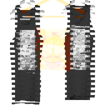 柴犬好きラーメン カワイイ猫柴犬犬ラーメン タンクトップ - Kawaiitshirt