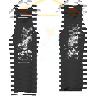 格闘技 猫 空手 黒帯 おもしろ戦闘機 タンクトップ - Kawaiitshirt