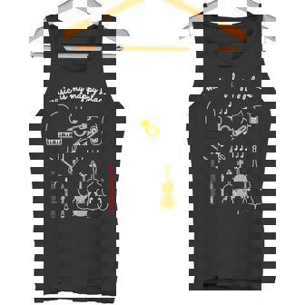 楽器 音楽 ピアノ 管楽器 木管楽器 弦楽器 音符 Music Is My Happy Place タンクトップ - Kawaiitshirt