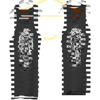 母マリア タトゥー Blessed Pray ゴシック タンクトップ - Kawaiitshirt