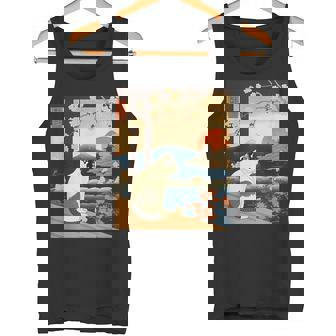 浮世絵 アート 神奈川 ヴィンテージ 日本のタトゥーアート 猫 グラフィック タンクトップ - Kawaiitshirt