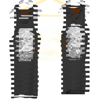 温泉 風呂 子猫 ペット好き 日本画 かわいい 猫 タンクトップ - Kawaiitshirt