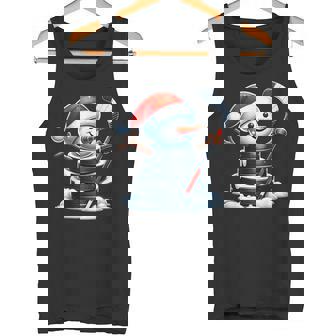 漫画 アイスホッケーパック 雪だるま サンタ帽子付き クリスマス タンクトップ - Kawaiitshirt