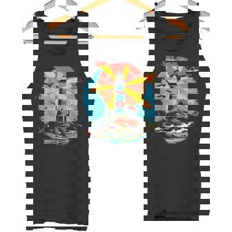 灯台 シーサイド ハウス セーリング 海 ビーチ ボート タンクトップ - Kawaiitshirt