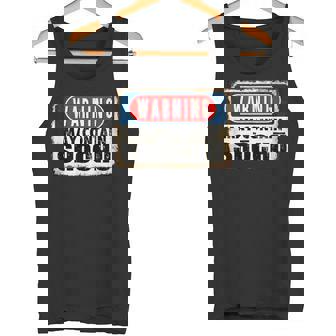 焼酎日本酒面白い警告サインが含まれている可能性があります タンクトップ - Kawaiitshirt