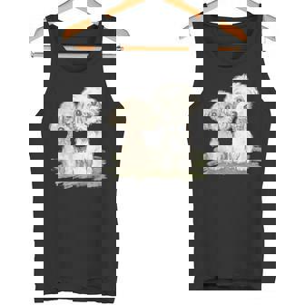 犬 トイプードル かわいい いぬ 子犬 ペット おもしろ 動物 イラスト タンクトップ - Kawaiitshirt