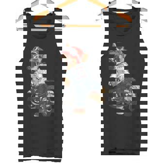 犬 おもしろ バイク オートバイ ライダース バイカー 面白い いぬ タンクトップ - Kawaiitshirt