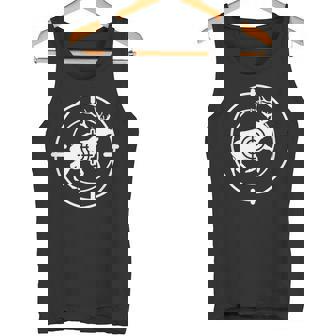 狩猟 射撃 猟師 熊 鹿 猟 ハンター 心電図 おもしろ グッズ 服 面白いtシャツ ライフル ネタ メンズ タンクトップ - Kawaiitshirt