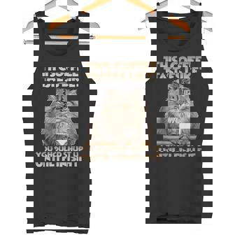 猫 T 朝のイライラとコーヒー愛好家向け T パラス猫 タンクトップ - Kawaiitshirt