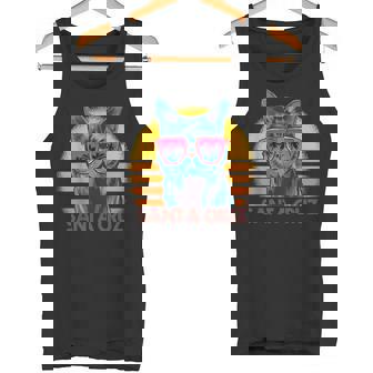 猫 ねこねこ サンタクルーズ カリフォルニア州 レトロ タンクトップ - Kawaiitshirt