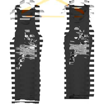 猫 ネコ テニス 面白いtシャツ 文字入り メンズ おもしろ 面白い 服 おもしろグッズ ネタ 浮世絵 タンクトップ - Kawaiitshirt