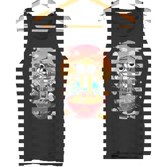 猫 ラーメン 日本語 面白い グラフィック カワイイ 猫 アニメ 恋人 タンクトップ - Kawaiitshirt