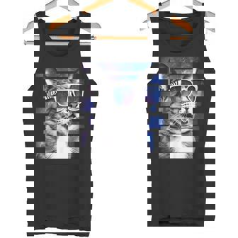 猫 宇宙 メガネ ギャラクシー サングラス おもしろい 猫 ミーム タンクトップ - Kawaiitshirt