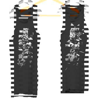 猫 演奏 チェロ ヴィンテージ ジャズ ミュージシャン チェリスト タンクトップ - Kawaiitshirt