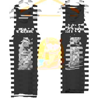 猫 燃料は酒 可愛い かわいい 面白 おもしろ ネタ ギャグ タンクトップ - Kawaiitshirt