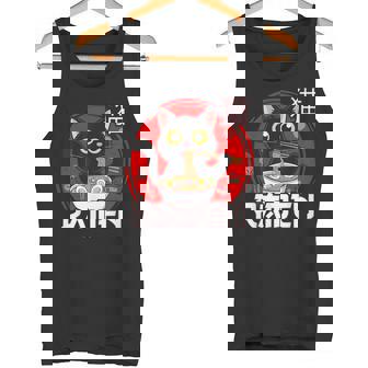 猫 食べる ラーメン 麺 日本 かわいい アニメ 猫 ラーメン 猫 タンクトップ - Kawaiitshirt