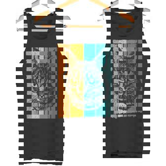 猫、レトロ タンクトップ - Kawaiitshirt