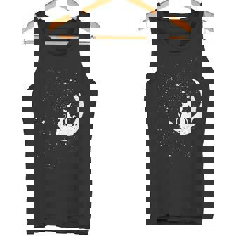 猫の家族 月の絵柄 メンズ レディース 子供 タンクトップ - Kawaiitshirt