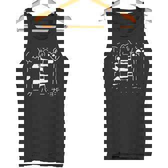 猫の肉球で遊ぶじゃんけんデザイン猫好き向け タンクトップ - Kawaiitshirt