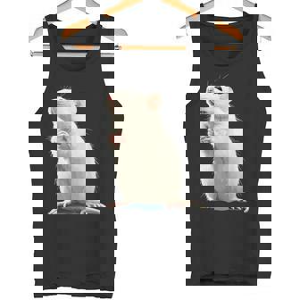 白いネズミが好きな人のための面白い見た目の白いネズミ タンクトップ - Kawaiitshirt