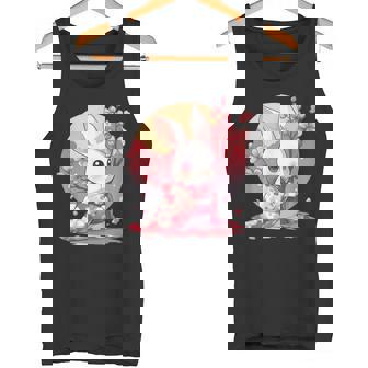 白うさぎの春のさくらアドベンチャー タンクトップ - Kawaiitshirt