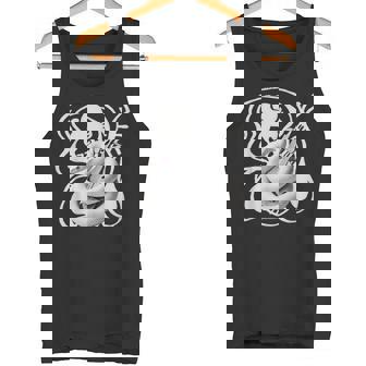 白蛇と弁財天 和風神秘デザイン 蛇と楽器モチーフ タンクトップ - Kawaiitshirt