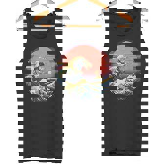 神奈川沖浪裏 葛飾北斎の 冨嶽三十六景 神奈川沖浪裏 富士山 レトロ ヴェイパーウェイヴ タンクトップ - Kawaiitshirt