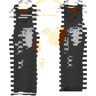 私のポケットファニーで家族のレッドパンダ タンクトップ - Kawaiitshirt