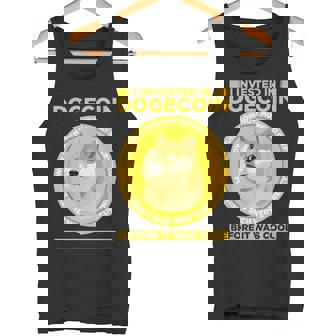 私は面白い暗号通貨のユーモアの前にドージコインに投資しました タンクトップ - Kawaiitshirt