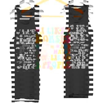 私は馬と3人が好きグルーヴィーな乗馬乗馬ライダー タンクトップ - Kawaiitshirt