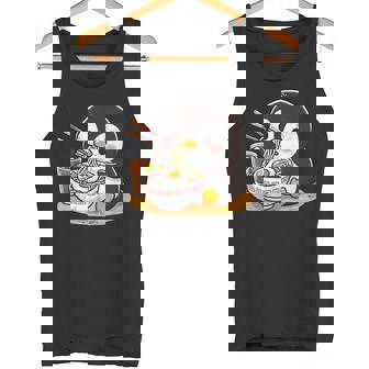 箸でラーメンを食べるかわいいペンギン タンクトップ - Kawaiitshirt