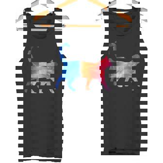 美的シルエット芸術的水彩猫 タンクトップ - Kawaiitshirt
