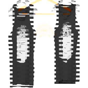 胸ポケットに入ったハリネズミ 衣類 ハリネズミ ギフト タンクトップ - Kawaiitshirt