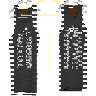 航空機 フォネティック アルファベットコード パイロット 飛行機 航空機 タンクトップ - Kawaiitshirt