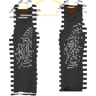 船員、スキッパー、船員のための帆船アンカーとボート。 タンクトップ - Kawaiitshirt